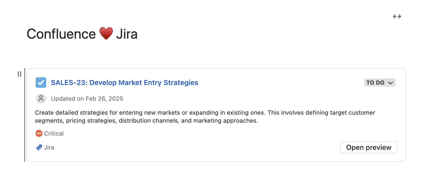 Display single Jira issue