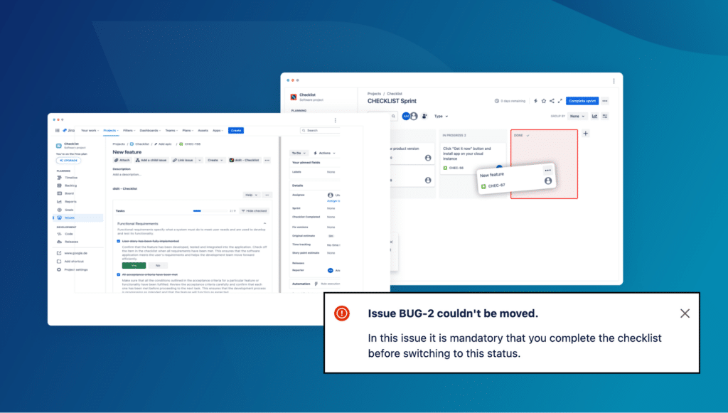 Didit checklists in Jira