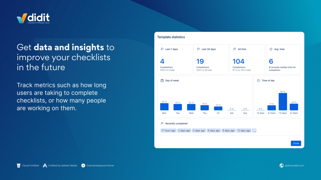 Get data and insights on checklists with Didit