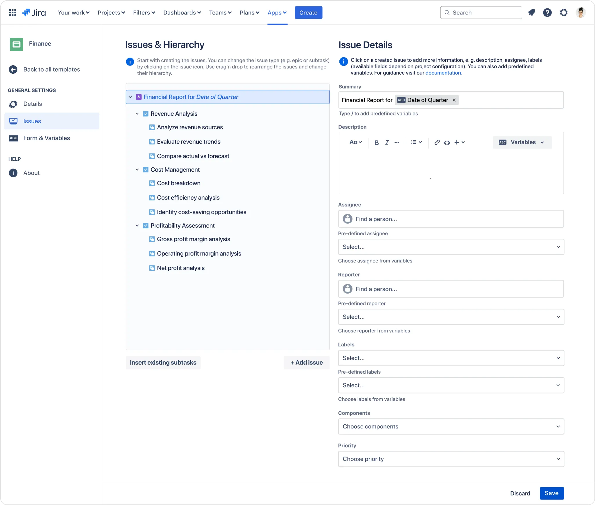 Jira-epic-template-speed-up-recurring-work-quarterly-financial-report-use-case