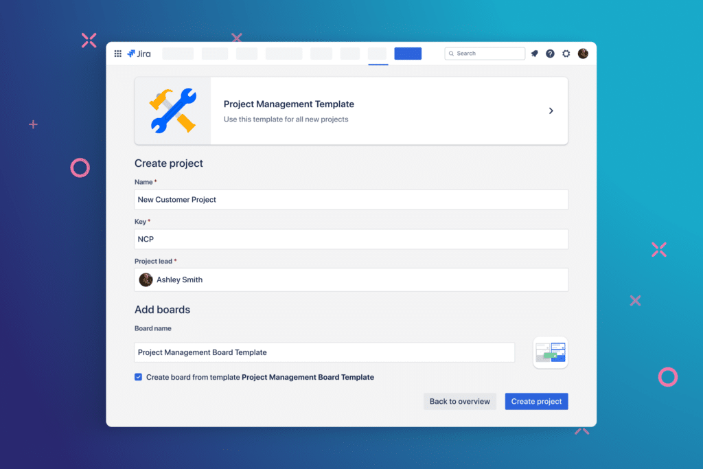 Jira project template with Templating.app