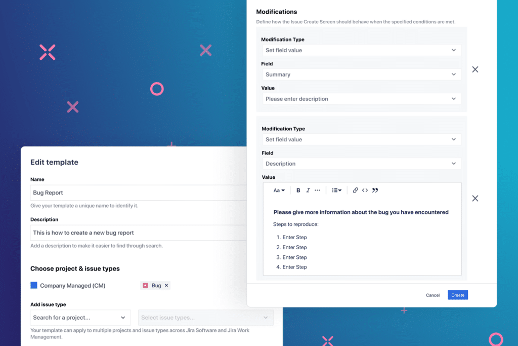 Templating.app behavior builder for Jira bugs