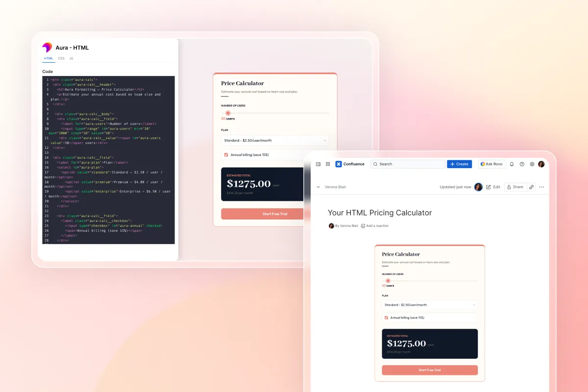 Aura Formatting – HTML macros for custom page design
