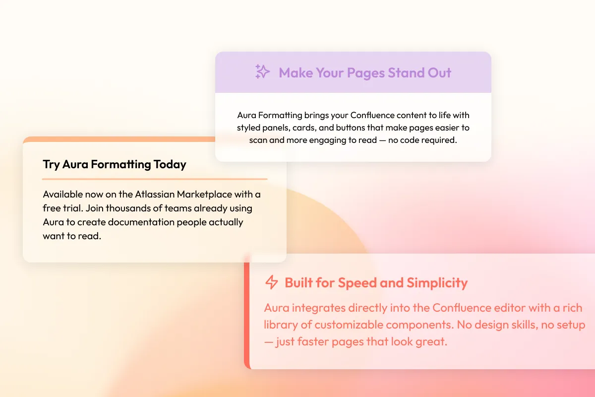 Aura Formatting – Panels that highlight critical content