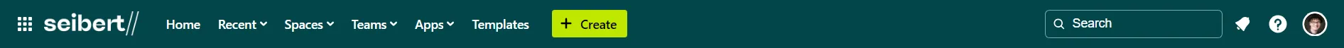 Confluence navigation bar with customized accent colors (themed)