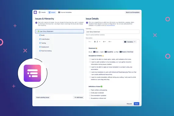 Jira user story template with Templating.app