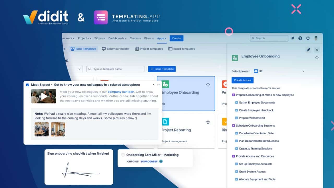 Leverage templating.app and Didit checklists for HR onboarding