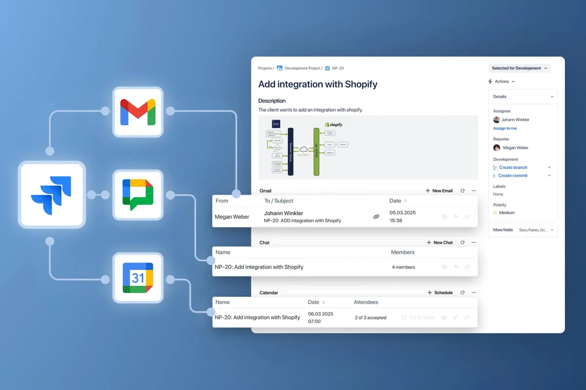 Jigo – Integrate Gmail, Calendar, Google Chat into Jira