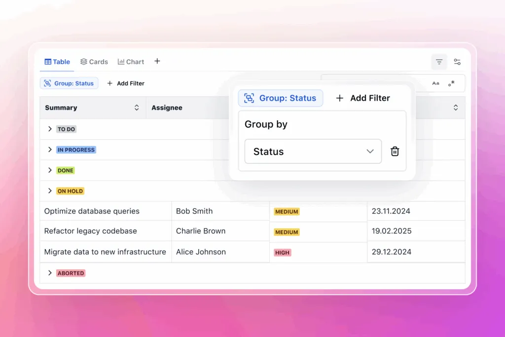 Aura Table Filter – Group and summarize