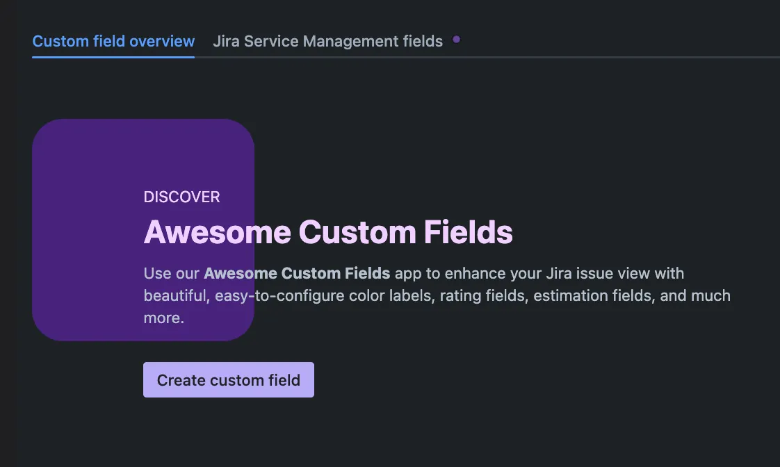 Header section in the Awesome Custom Field app for Jira Cloud