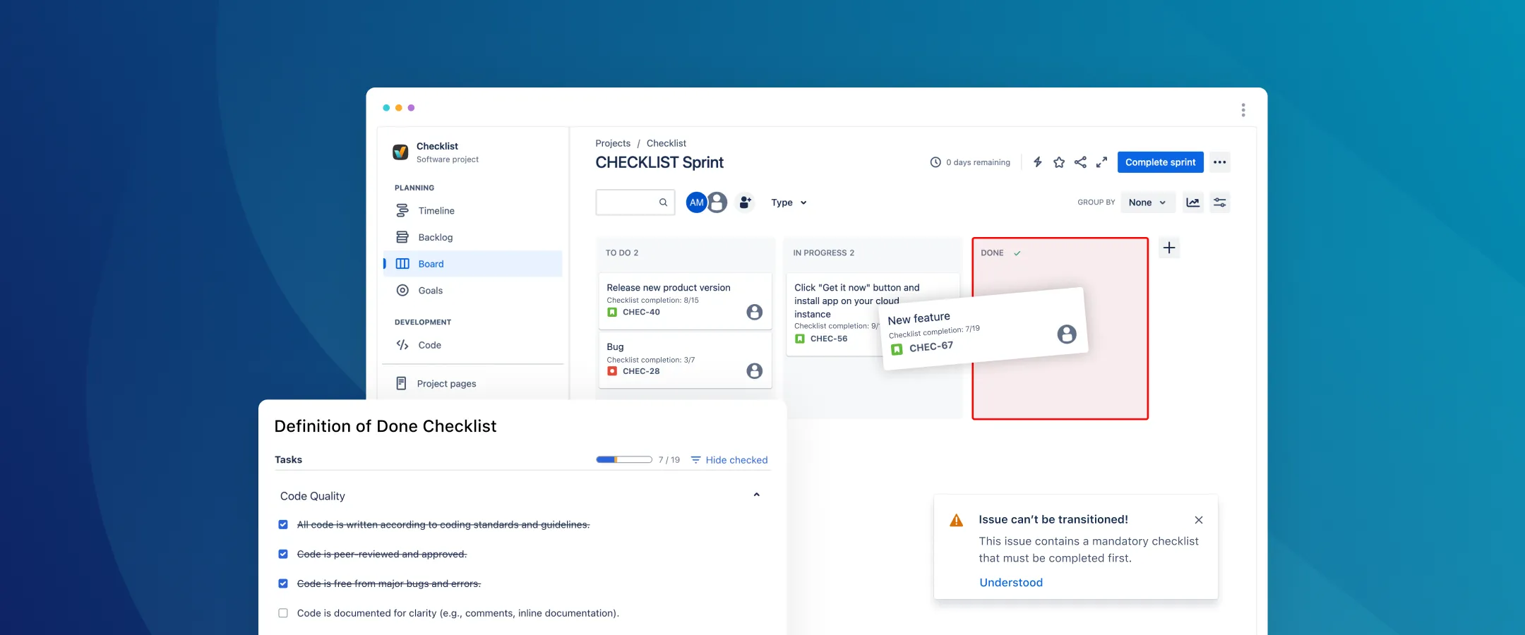 Acceptance criteria checklist in Jira with Didit