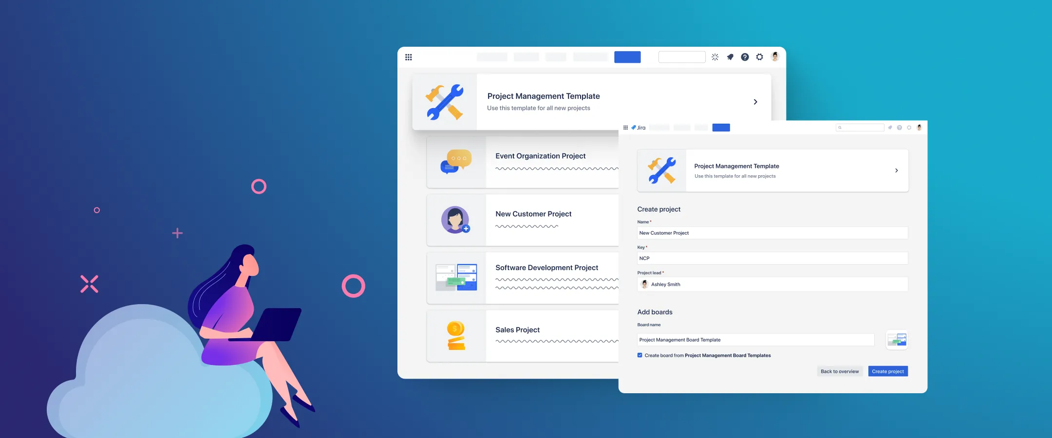 Jira project templates feature header