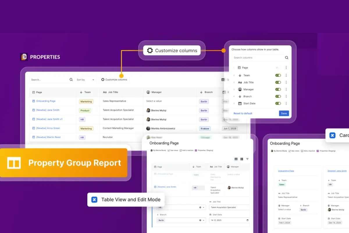 Properties – Turn page Properties into actionable reports
